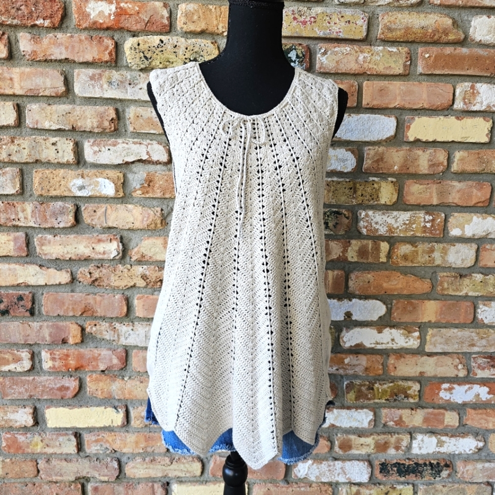Sahalie Crochet Pattern Cotton/Ramie Sleeveless Top - Picture 13 of 16